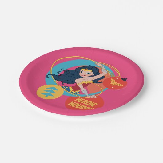 ジャスティス疑問に思リー女子ホリデーボーブル ペーパープレート (アングル)