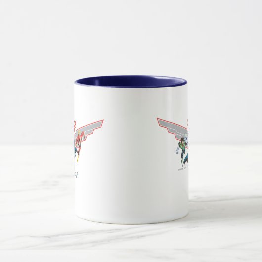 ジャスティス飛んでいるリーグエアバッジとヒーロー マグカップ (中央)