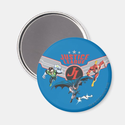 ジャスティス飛んでいるリーグエアバッジとヒーロー マグネット (正面/裏面)
