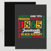 ジャスティス6月19日自由平等1865 招待状 (正面/裏面)