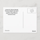 ジャスティス・フォー・シャイマ・アラワディ ポストカード (裏面)