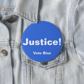 ジャスティス！ボタン、青で投票ボタン 缶バッジ (インサイチュ)