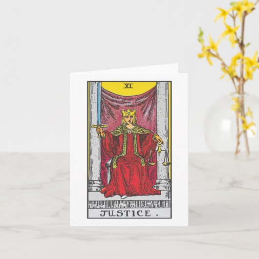 ジャスティス – ライダーウェイトスミスのタロットカード カード (黄色い花)