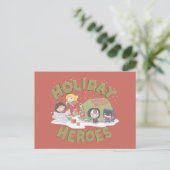 ジャスティス·リーグのチビ(小さくかわいく書いた感じ)がプレゼント シーズンポストカード (スタンド正面)