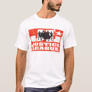 ジャスティス·リーグのロゴとキャラクターシルエット Tシャツ