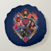 ジャスティス・リーグ |ひし形ハッチンググループバッジ ラウンドクッション (裏面)