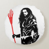 ジャスティス・リーグ |アクアマンポーズノワールアポップ・アートのート ラウンドクッション (正面)