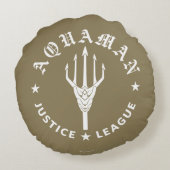 ジャスティス・リーグ |アクアマンレトロ三叉紋章 ラウンドクッション (裏面)