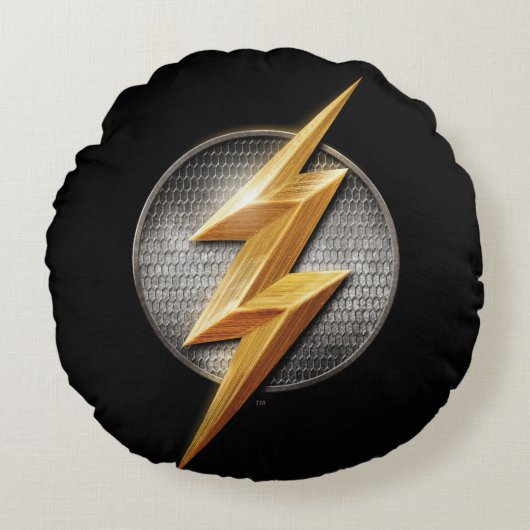 ジャスティス・リーグ |フラッシュメタリックボルトシンボル ラウンドクッション (正面)
