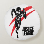 ジャスティス・リーグ |フラッシュ・ランニングのノワール・アポップ・アートのート ラウンドクッション (裏面)