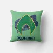 ジャスティス・リーグ |ブラシとハーフトーンアクアマンの記号 クッション (裏面)