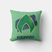 ジャスティス・リーグ |ブラシとハーフトーンアクアマンの記号 クッション (正面)
