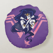 ジャスティス・リーグ |疑問に思女性とシンボルアポップ・アートのート ラウンドクッション (裏面)
