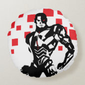 ジャスティス・リーグ | Cyborg Digital Noir ポップ・アートの Art ラウンドクッション (裏面)