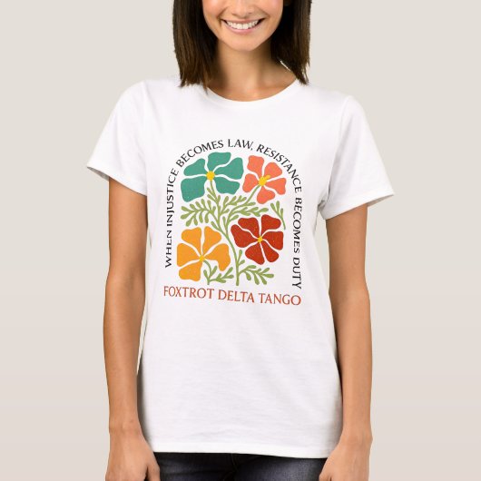 ジャスティス&レジスタンスTシャツ Tシャツ (正面)