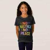 ジャスティスNo Peace BLMブラックプライド歴史Equa Tシャツ (正面フル)