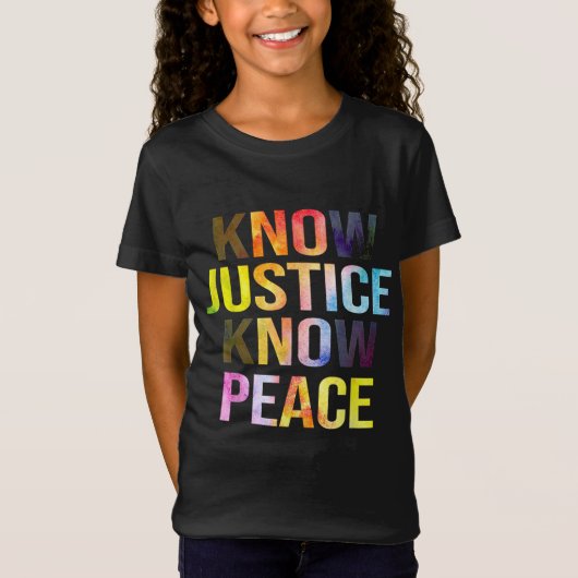 ジャスティスNo Peace BLMブラックプライド歴史Equa Tシャツ (正面)