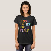 ジャスティスNo Peace BLMブラックプライド歴史Equa Tシャツ (正面フル)