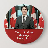 ジャスティンおもしろいトルドーカスタムのメッセージ 缶バッジ (正面)