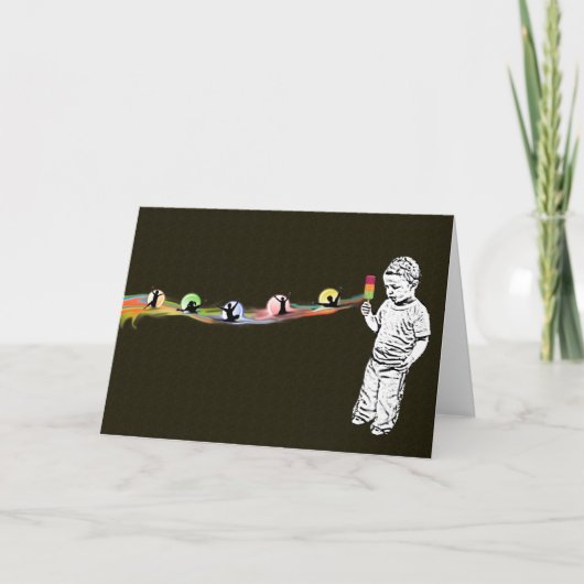 ジャスティンのアイスキャンデーの虹のメッセージカード カード (正面)