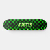 ジャスティンのスケートボードの緑の火と炎のデザイン スケートボード (横)