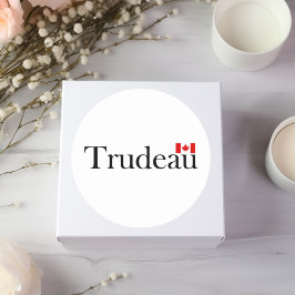 ジャスティントルドー公式カナダ国旗のライトカラー ラウンドシール