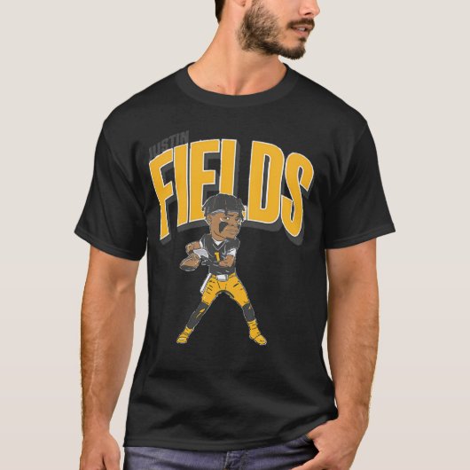 ジャスティン・フィールズ ピッツバーグの似顔絵 Tシャツ (正面)