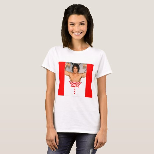 ジャスティンTrudeauカナダの旗のTシャツ Tシャツ (正面フル)
