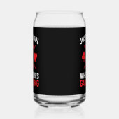 ジャストおもしろいガールは賭博カジノのワードアートを愛 ガラス缶 (左)