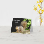 ジャストことわざこんにちは、友情かわいいリス カード (黄色い花)