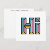 ジャストことわざハイフラットノートカード(ピンク、ブルー、金ゴールド) ノートカード (正面/裏面)