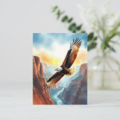 ジャストことわざハイ | イーグルソアリングオーバーキャニオン ポストカード (スタンド正面)