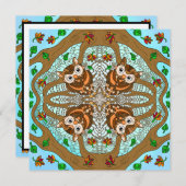 ジャストことわざハイ、フクロムダラ手描きアート ノートカード (正面/裏面)