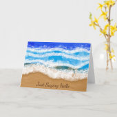 ジャストことわざハイ、波オンザサンディビーチ カード (黄色い花)