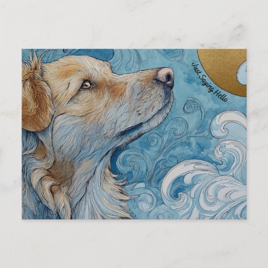 ジャストことわざハロードッグ葉書 ポストカード (正面)