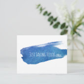 ジャストことわざハローブルー絵を描ブラシストローク ポストカード (スタンド正面)