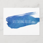ジャストことわざハローブルー絵を描ブラシストローク ポストカード (正面)