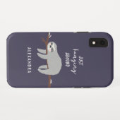 ジャストつるのおもしろいのまわりにの明るい漫画のナマケモノ Case-Mate iPhoneケース (裏面(横))