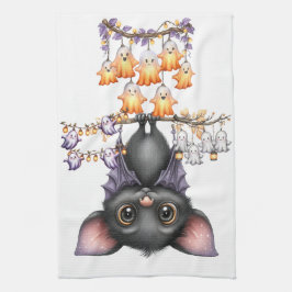 ジャストつるーののまわりに、こうもり キッチンタオル