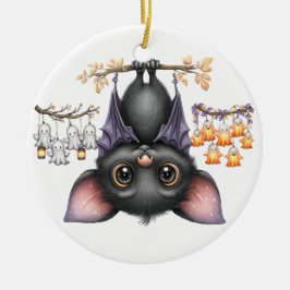 ジャストつるーののまわりに、こうもり セラミックオーナメント