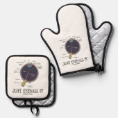 ジャストアイボールit人間の眼解剖学ギークアドバイス 鍋つかみ&鍋敷きセット (正面/裏面)