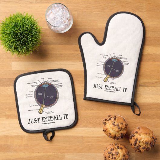 ジャストアイボールit人間の眼解剖学ギークアドバイス 鍋つかみ&鍋敷きセット (トップダウン)