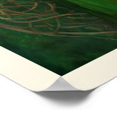 ジャストアウェイクニンググリーンガウンケルト結び目模様女性 ポスター (角)