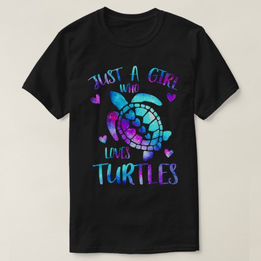 ジャストアガール大好きウミガメ銀河系宇宙シーター Tシャツ (デザイン正面)