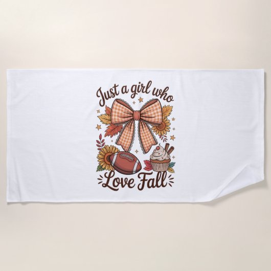 ジャストアガール愛する秋コージー ビーチタオル (正面)