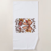 ジャストアガール愛する秋コージー ビーチタオル (正面)