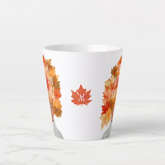 ジャストアガール秋水彩秋美しい カフェラテマグ (正面)