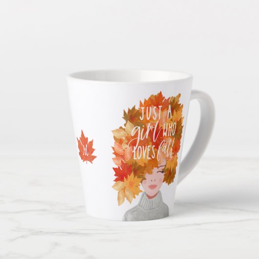 ジャストアガール秋水彩秋美しい カフェラテマグ (右アングル)