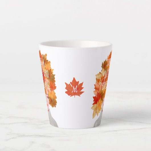 ジャストアガール秋水彩秋美しい カフェラテマグ (正面)