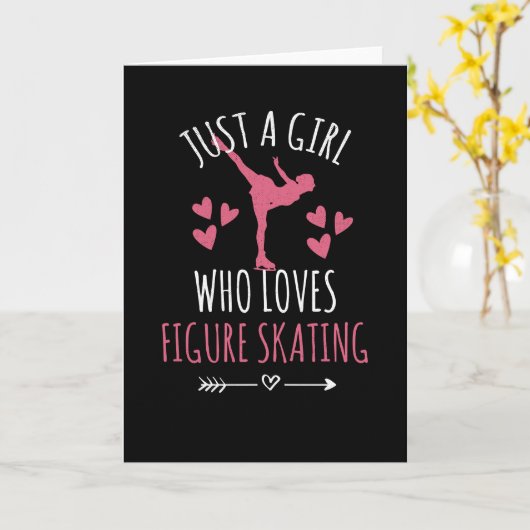 ジャストアガール – 姿スケートで滑るの贈り物 カード (黄色い花)